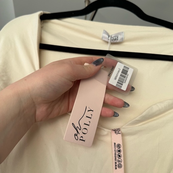 Oh Polly Baize Ivory Square Neck Long Sleeve Mini Dress NWT Size 8 - Picture 8 of 15